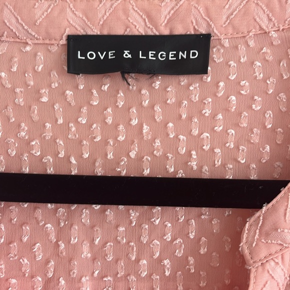 Love & Legend chevron Swiss dot button down tunic top size lg - Picture 3 of 5